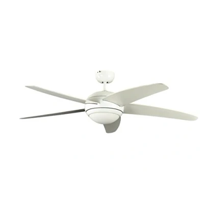 Imagen de Pepeo Ventilador de techo con luz y mando a distancia Melton, carcasa laca blanca, aspas en blanco, 132 cm
