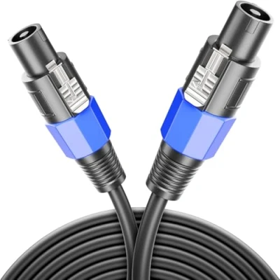 Imagen de deleyCON 1m PA Cable de Altavoz Calidad Estudio Fabricado con Cobre OFC Puro para Altavoces 2 Polos 2x 2,5mm² (AWG13) 8,3mm Mecanismo Cierre Metálico
