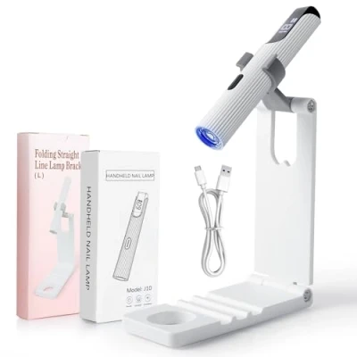 Imagen de Romon Lampara UV Led Uñas, USB Recargable y Portátil, 3W Mini Uñas con Soporte, Temporizador 20/60, para el Secador de del Salón Casa, Blanco