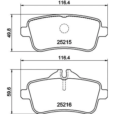 Imagen de HELLA 8DB 355 039 851 Juego de pastillas freno preparado para indicador desgaste con tornillos pinza accesorios MERCEDES BENZ: GL, GLS