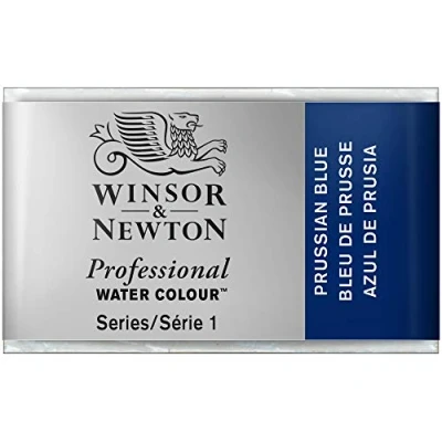 Imagen de Winsor &amp; Newton Acuarela Profesional Pintura De Acuarela, Alta Luminosidad, Resistente a la Luz, Calidad Archivo, Godet, Color Azul Prusia