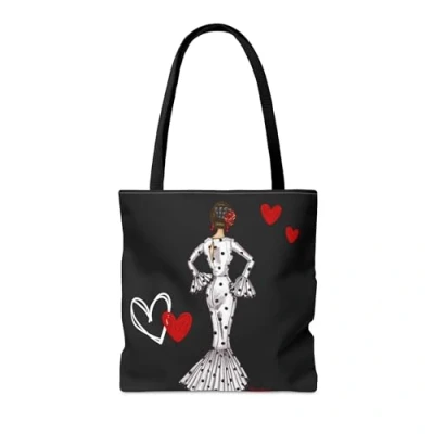 Imagen de IllustrArte Bolso de tela. Flamenca Maria con vestido blanco. (41 cm x 41 cm)