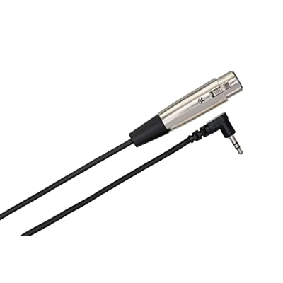 Imagen de Hosa XVS 102F, Camcorder Microphone Cable, XLR3F to Right angle 3.5 mm TRS, 2 ft