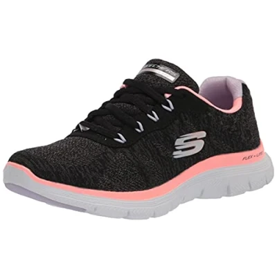 Imagen de Skechers Flex Appeal 4.0 Fresh Move, Zapatillas para Mujer, Black Mesh / Coral &amp; Lavender Trim, 37 EU