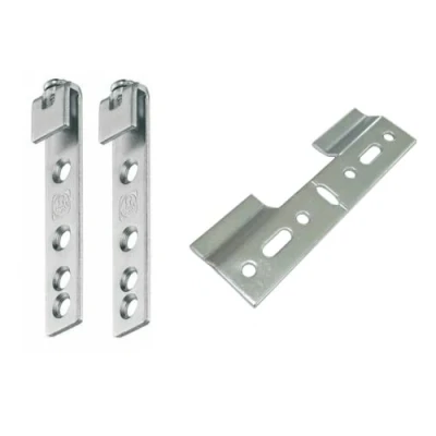 Imagen de Kit de 2 Par ganchos ajustables para muebles colgantes o espejos + placa soporte fijación a la pared