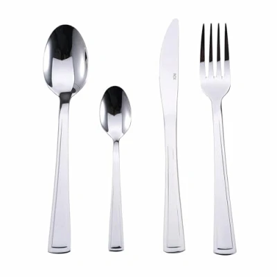 Imagen de Bergner Livorno Set de Cubiertos 16 Piezas 6 Cuchillos Mesa Tenedores Cucharas Té Fabricados Acero Inoxidable Acabado Pulido Mate Fácil Lavar