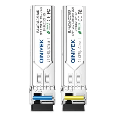 Imagen de 1 par de Módulos LC Simplex 3 KM, Conector Fibra Monomodo 1,25G, SFP WDM SM 1000BASE BiDi 1310 nm/1550 NM Módulo Transceptor