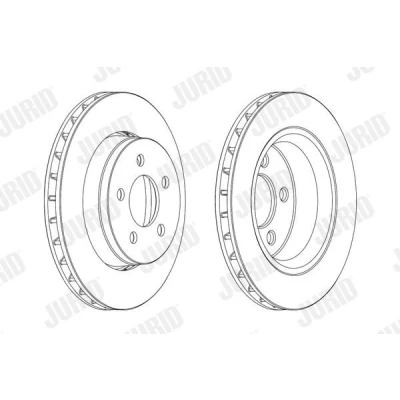 Imagen de JURID 563041JC Disco de freno 302 28 5 114,3 ventilado revestido sin tornillos JEEP: Compass, Cherokee IV, DODGE: Nitro SUV