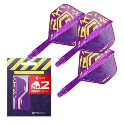 Imagen de Target Darts Luke Littler Vuelos y Sistema de Varillas K Flex World Champion, No.2 Kflex Edición Nuke 2025, All In One, Ejes Rodamientos Integrados (Paquete 3) Corto, 19mm