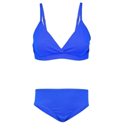 Imagen de Aquarti Conjunto de Bikini para Niñas Bustier Breve Traje Baño Dos Piezas, 039 Jacquard Lunares Azul Aciano, 158