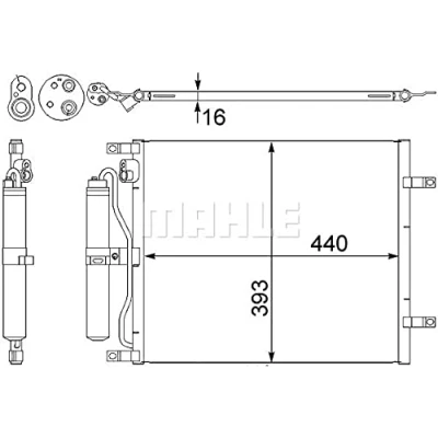 Imagen de MAHLE ORIGINAL AC 445 000S Condensador con junta tórica, secador 440mm NISSAN: Micra III Hatchback (K12) 1.5 dCi 2003 2010