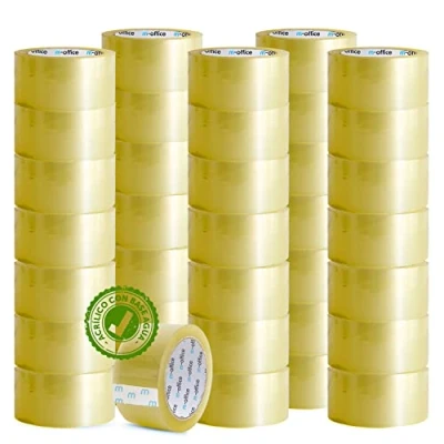 Imagen de m office Cinta Adhesiva Transparente, de Embalar para Embalaje Cajas, Envíos, Mudanzas y Manualidades, Precinto Transparente Seguro Resistente (48mmx66m, x36)