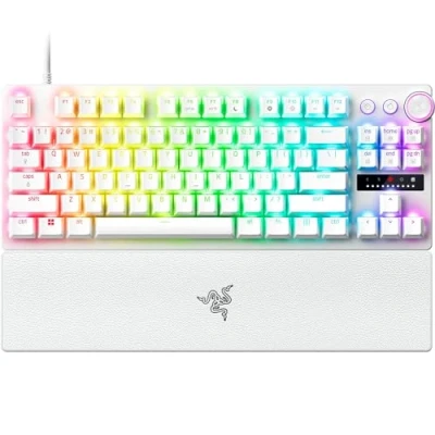 Imagen de Razer Huntsman V3 Pro TKL PC Teclado óptico analógico para Esports Snap Tap Modalità Attivazione Rapida (Modo de Pulsación, Disparo rápid Dial multifunción) US Layout Blanco