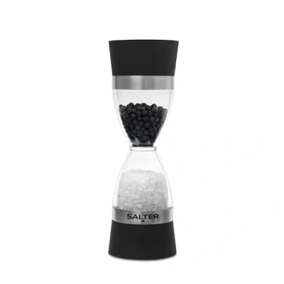 Imagen de Salter 7611 BKXR Molinillo Mecánico De Sal Y Pimienta 2 En 1, Ajustable Fino A Grueso, Hecho Cerámica Con Un Diseño Compacto