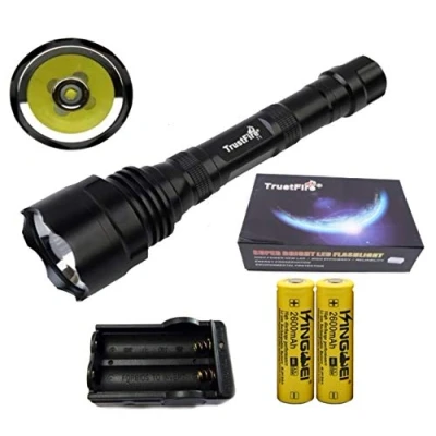Imagen de Linterna Trustfire TR T1 1 Led CREE XML T6 Modo, 1600 lm 2 baterías 400 metros, especial caza, monterías, vigilancia (Kit Nº2 de alumbrado))