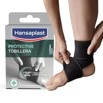 Imagen de Hansaplast tobillera Protectora (1 ud), estabilizadora ajustable con soporte 360º, para esguince, tendinitis, artritis, torceduras, tobillos rígidos y débiles otras lesiones