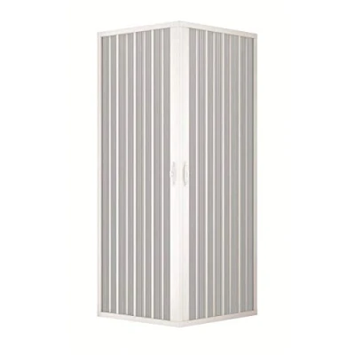 Imagen de Mampara ducha en PVC con apertura angular dos puertas plegables 2 lados 70 x cm, H 185 cm Blanco