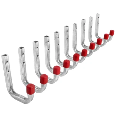 Imagen de Gedotec 10 x ganchos de pared dimensiones del gancho fijación A L 80 120 mm para atornillar capacidad carga: 45 kg metálico acero galvanizado en forma