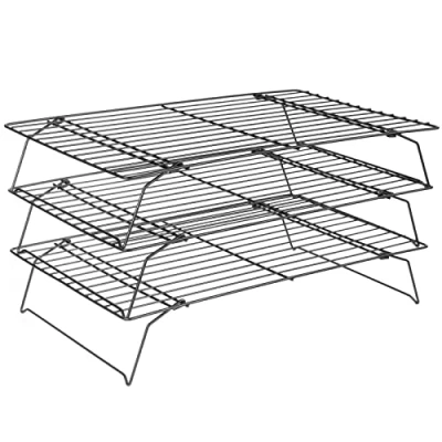 Imagen de CUESVAP Rejilla de Enfriamiento 3 Capas, Apilable, Plegable para Tartas, Accesorios Panadería Barbacoas, Bizcochos y Galletas, 40 x 25 cm