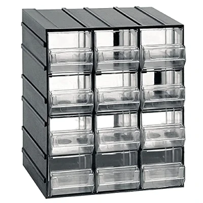 Imagen de Unidad de almacenamiento modular en plástico L 192 x P 148 H 230 mm con 12 cajones transparentes
