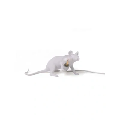 Imagen de SELETTI Lámpara de mesa LED Mouse Lamp USB sentado blanco