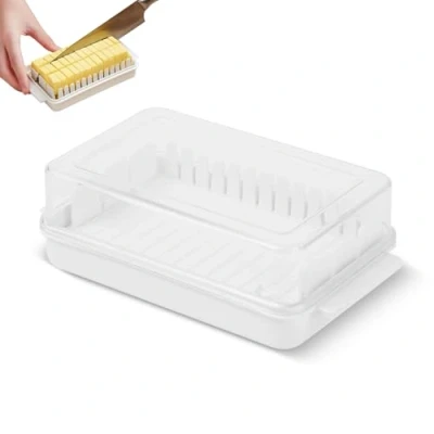 Imagen de MeoZynxadril Mantequillera, Mantequera de Plástico, Butter Dish, Recipiente Mantequilla, Mantequillero, Contenedor Extraíble Mantequillera para Cocinas Domésticas, Restaurantes