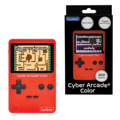 Imagen de Lexibook, Cyber Arcade® Color, Consola de Juegos Retro portátil, 200 acción, Deporte, Carreras, lógica y Mucho más, Pantalla LCD a Color 2,8&quot;, Rojo, JL2389
