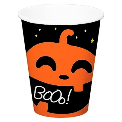 Imagen de Folat B.V. Tazas &#039;Booo BoOo 250 ml 6 Piezas Decoración de Halloween: Calabaza, Fantasma, araña, Bruja, Multicolor (23869)