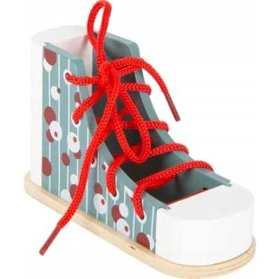 Imagen de Small Foot 11887 Zapato, Madera, Practica enhebrar y Atar los Cordones de Forma lúdica, a Partir 3 años. Toys, Color pudrición, (11887)