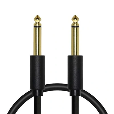 Imagen de Cable mono para instrumentos de guitarra 6,35 mm, recto macho 1/4 TS a TS, cables conexión desequilibrados bajo eléctrico, audio nivel línea, etc. (0,5m)