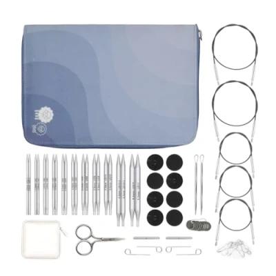 Imagen de KnitPro Set de Agujas Intercambiables Nova Regal Pares Alfileres Circulares 11 x 10 cm con Accesorios para Principiantes, Profesionales y Caja Regalo
