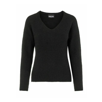 Imagen de Pieces Pcellen LS Vneck NOOS BC Jersey de punto, Mujer, Talla: Large, Black
