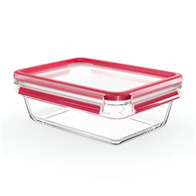 Imagen de Emsa Clip&amp;Close Hermético de Cristal rectangular polipropileno, higiénico, no retiene olores ni sabores 100% libre BPA, apto para congelador y microondas, lavavajillas