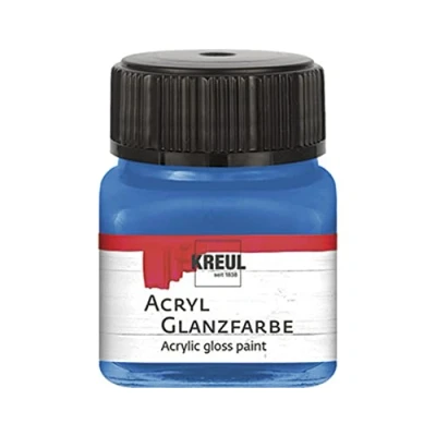 Imagen de KREUL 79234 Pintura, Bote de 20 ml en Azul, Pintura acrílica Lisa Brillante para Colorear y Hacer Manualidades, a Base Agua, Resistente la Saliva, Secado rápido Opaca, Blue,