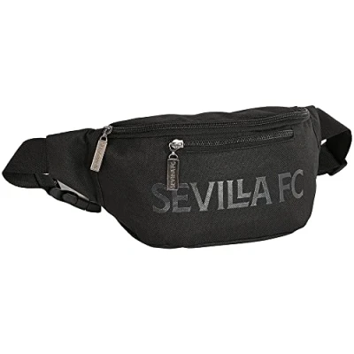 Imagen de Safta, Riñonera con Bolsillo Exterior de Sevilla FC Teen, 230x90x120 mm Unisex niños, Negra, Estándar