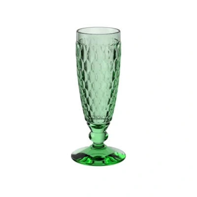 Imagen de Villeroy &amp; Boch Boston Coloured Juego de 4 copas champán color verde, 145 ml, con patrón facetado, para y vino espumoso, aptas lavavajillas, verde