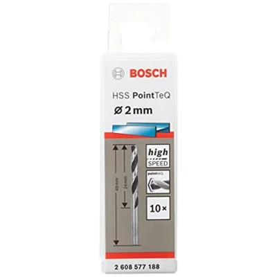 Imagen de Bosch Professional 10 brocas helicoidales HSS PointTeQ (para metal, 2 x 24 49 mm, accesorio de taladro), Diámetro mm