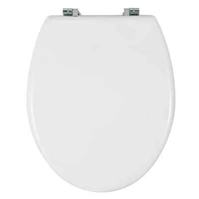 Imagen de Wenko Tapa WC Impermeable Bali, Asiento Inodoro, Taza WC, Accesorios Baño, Hecho de MDF Resistente, Bisagras Acero Inoxidable, Inodoro Universal, Tapadera Blanco, 35 x 42 cm