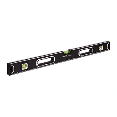 Imagen de MIVOS Nivel de burbuja aluminio 80 cm con sistema magnético y carcasa 3 niveles Alta precisión magnético, 800 mm, VR 4514, Negro