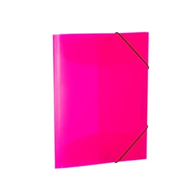 Imagen de HERMA 19657 Carpeta A4 translúcida rosa neón rosa, 3 unidades, para niños, de plástico con solapas interiores y goma, juego carpetas estables niños niñas