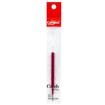 Imagen de Campus Recambio de Bolígrafos Gel Candy, Recambios para Tinta con Trazo 0.7mm, Secado Rápido y Resistente al Agua (Recambio, Rojo, 1 unidad)