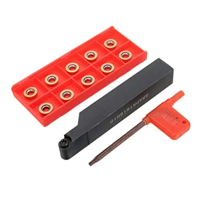 Imagen de Maizoon CNC Herramienta de Torneado Torno Acero Metálico Boring Bar Holder SRAPR1616H10 + 10pcs RPMT10T3MO insertos carburo con llave inglesa, DZ12