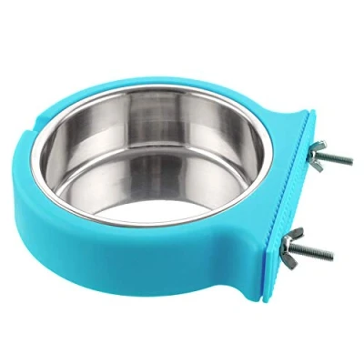 Imagen de MOACC Comedero Perro Gato Conejo Acero Inoxidable Animales Domésticos Colgantes Jaula Extraíble Alimentos Agua Cuencos para Pequeños