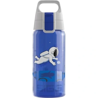 Imagen de SIGG Botella infantil Viva One Space Apta para bebidas carbonatadas A prueba de fugas Apto lavavajillas Sin BPA Deportes y escuela Azul 0,5L
