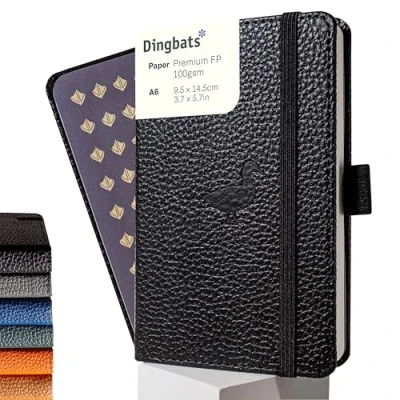 Imagen de Dingbats* Vida Silvestre Cuaderno A6 Cuadriculado Libreta de Bolsillo Tapa Dura Cuero PU Cierre Elástico, Soporte para bolígrafos, Marcador