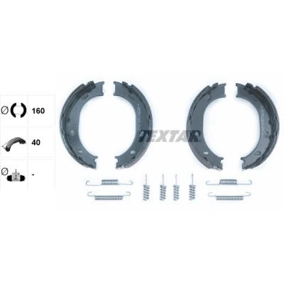 Imagen de TEXTAR 91055100 Zapatas de freno mano sin palanca con accesorios MERCEDES BENZ: Sprinter 2 T Furgón, 3 Bus, Clase G SUV
