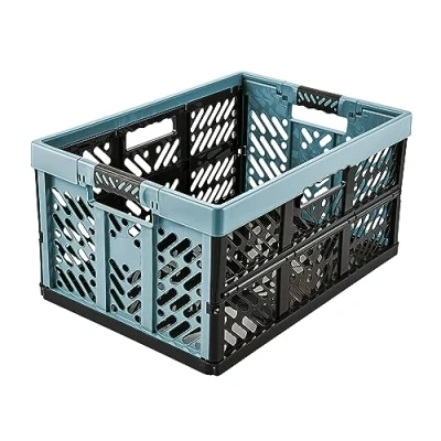 Imagen de keeeper Robusta Caja Plegable con Asas de Tacto Suave, 54 x 37 28 cm, 45 l, Ben, Azul Nordic