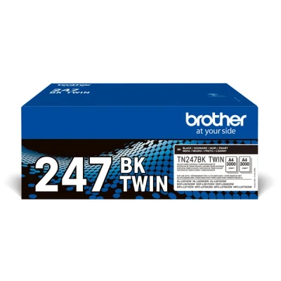 Imagen de Brother TN247BKTWIN Pack de 2 cartuchos tóner negro larga duración, Para las impresoras HLL3210CW, HLL3230CDW, HLL3270CDW, DCPL3510CDW, DCPL3550CDW, MFCL3710CW, MFCL3750CDW, MFCL3770CDW