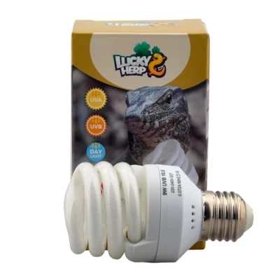 Imagen de LUCKY HERP Reptile 10.0 UVB Fluorescente Desert Terrario Lámpara Mini Bombilla, Rosca de Tornillo, 9 W