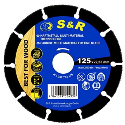 Imagen de S&amp;R Disco Amoladora 125 para Corte Madera Clavos Plástico Yeso Cuchilla en carburo angular.